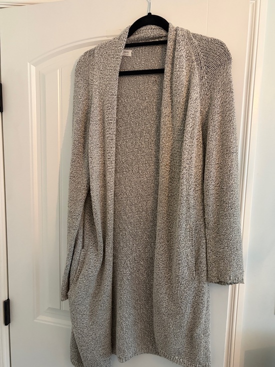 Aritzia Sweaters - Aritzia Open-Front Long Cardigan - Light Gray